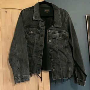 Black distressed jean jacket